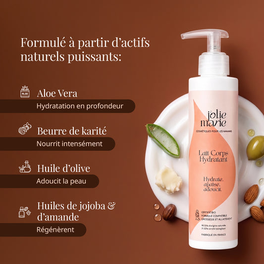 Lait Corps Hydratant Bio • Grossesse et Post Partum • Anti tiraillements