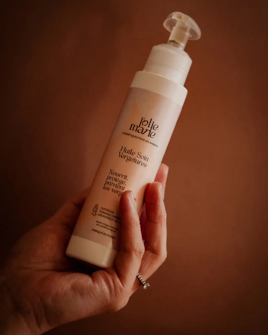 Huile anti-vergetures bio 99,8% naturelle grossesse - J'olie Marie
