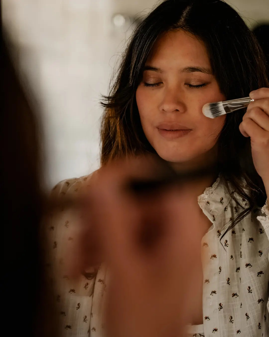 Pinceau plat pour BB crème SPF50+ - outil maquillage femme enceinte
